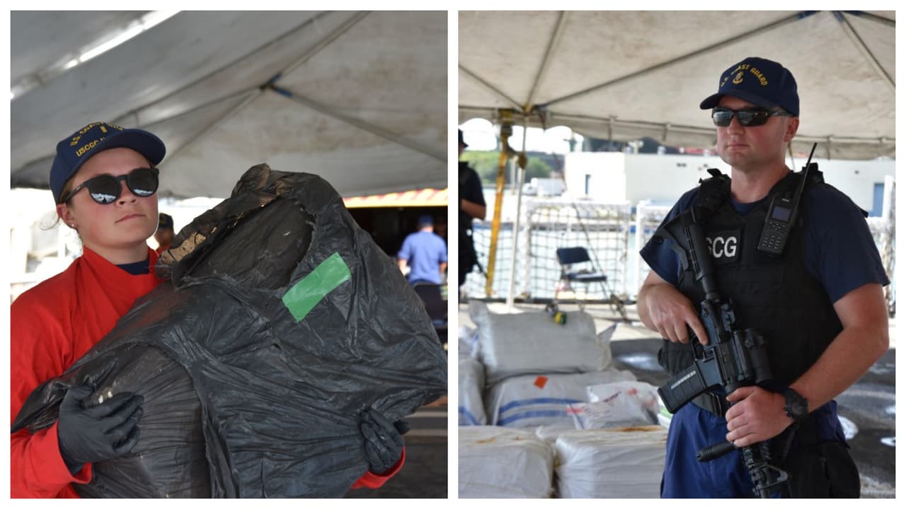 La Guardia Costera informó que descargó aproximadamente 5,363 libras de cocaína este viernes en el Puerto Everglades, de Fort Lauderdale.
<br>