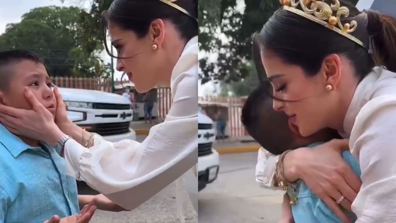 Fátima Bosch se conmovió al ver llorar a un pequeño del hospital en Tabasco.