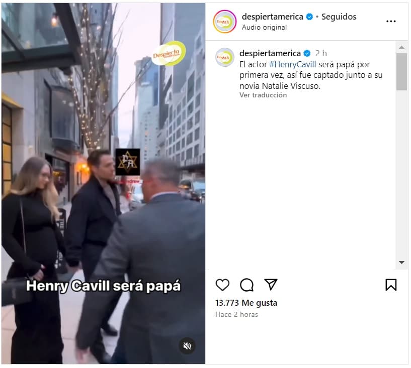 Reportan que Henry Cavill sería papá próximamente.