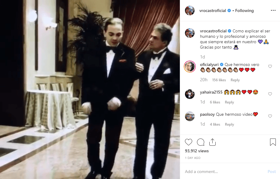 Verónica Castro también recordó, tanto en la entrevista como en sus redes sociales, que José José fue el ídolo y guía en lo profesional para su hijo Cristian.