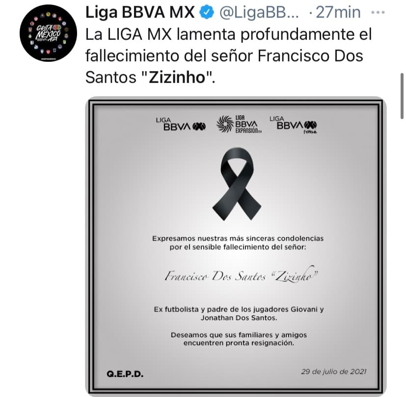 Las redes sociales se inundan con mensajes de apoyo y de pésame hacia la familia Dos Santos tras el fallecimiento de Geraldo Francisco dos Santos.