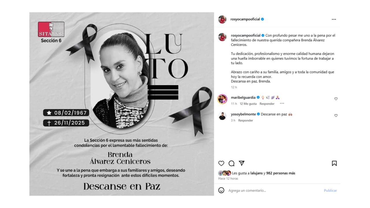 Así se informó la muerte de Brenda Álvarez.