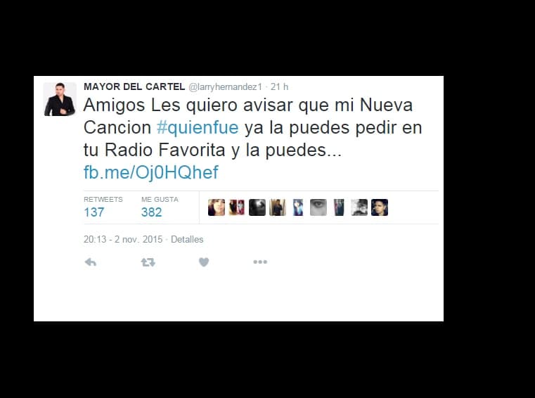 Para su regreso estrenó un tema titulado 'Quién Fue'.