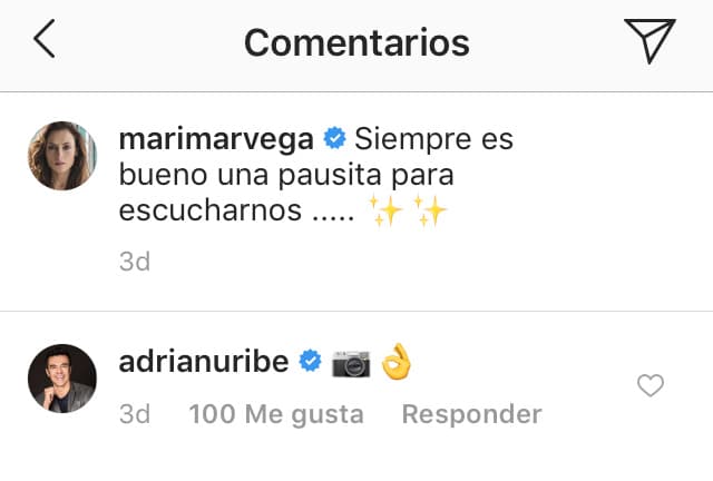 Aunque solamente agregó dos emojis debajo de la imagen, de inmediato los seguidores de la actriz lo tomaron como una posible señal de que su romance podría revivir.