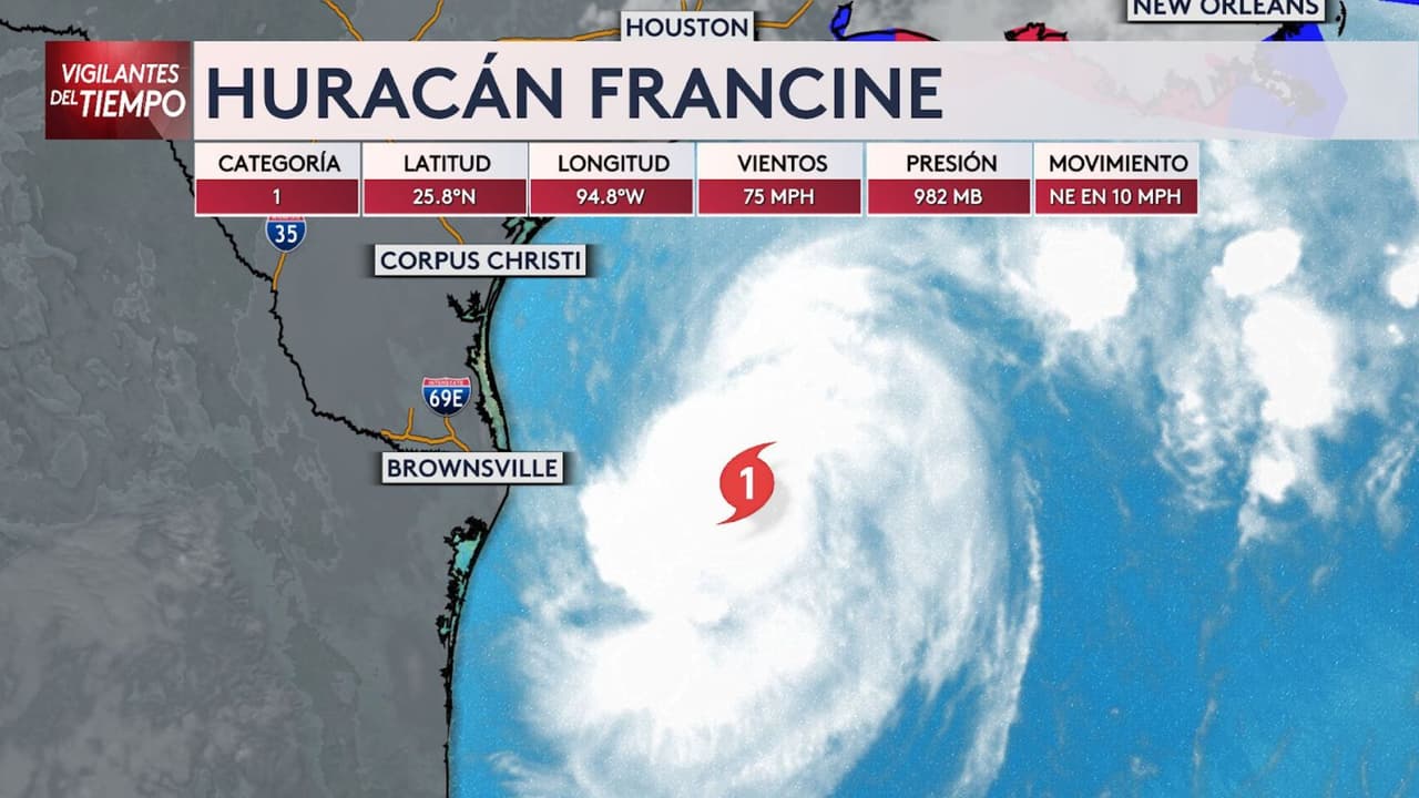 Francine se convierte en huracán categoría 1 mientras avanza con vientos de hasta 75 millas por hora