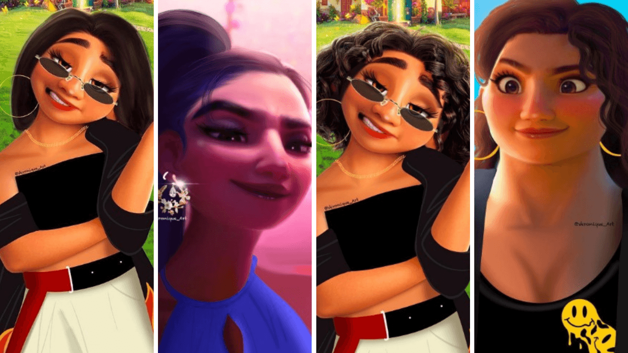 Veronique, se dio a la tarea de convertir a Mirabel, Luiza e Isabella Madrigal en personajes góticos, pese a no ser princesas las ilustraciones le quedaron increíbles.