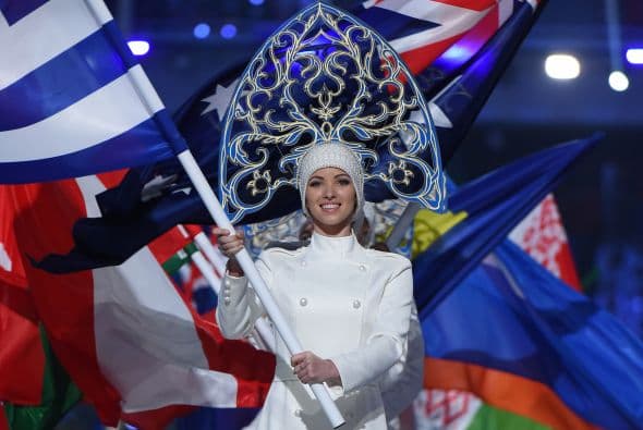 La entrada de la selección rusa, en la tradicional parada de los deportistas olímpicos, fue recibida con estruendosos aplausos.