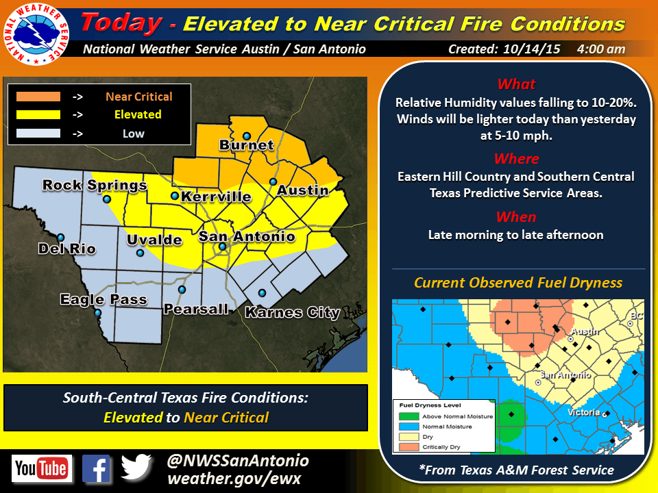 Alerta de incendios en Austin y San Antonio
