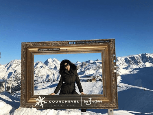 También esta foto desde Courchevel, donde está gozando con su familia.