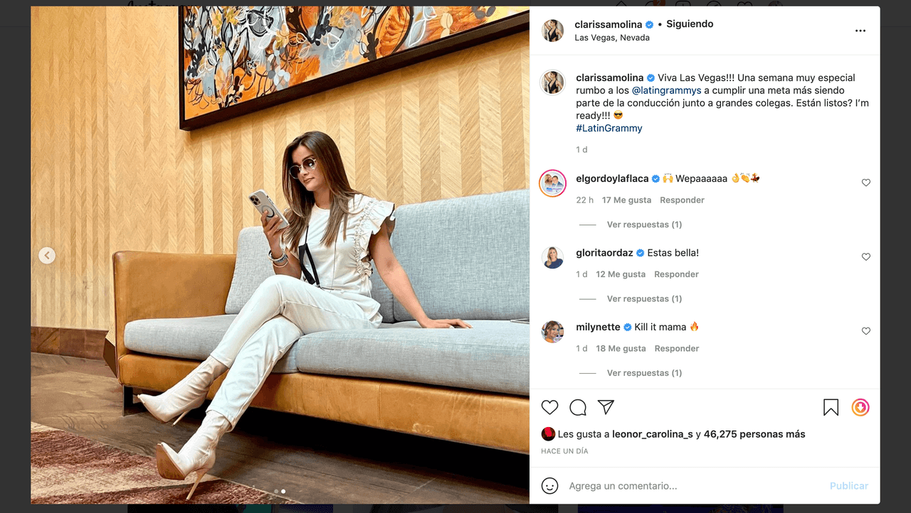 Desde el inicio de semana, la dominicana arribó a Las Vegas, Nevada, para 
<b>ensayar su participación el show,</b> pues representa una meta por cumplir, tal y como lo expresó en redes sociales.