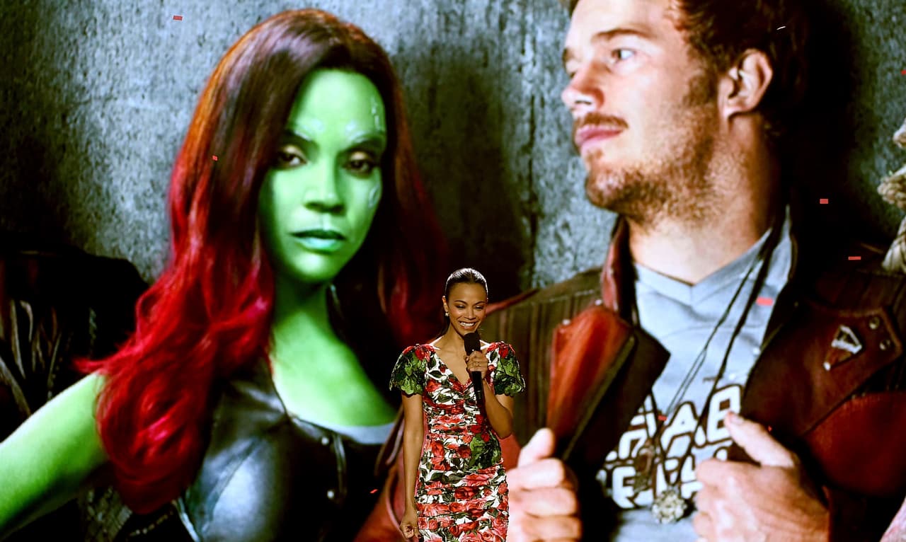 Zoe Saldaña también estuvo presente, lista para el estreno de 'Guardians of the Galaxy vol. 2'