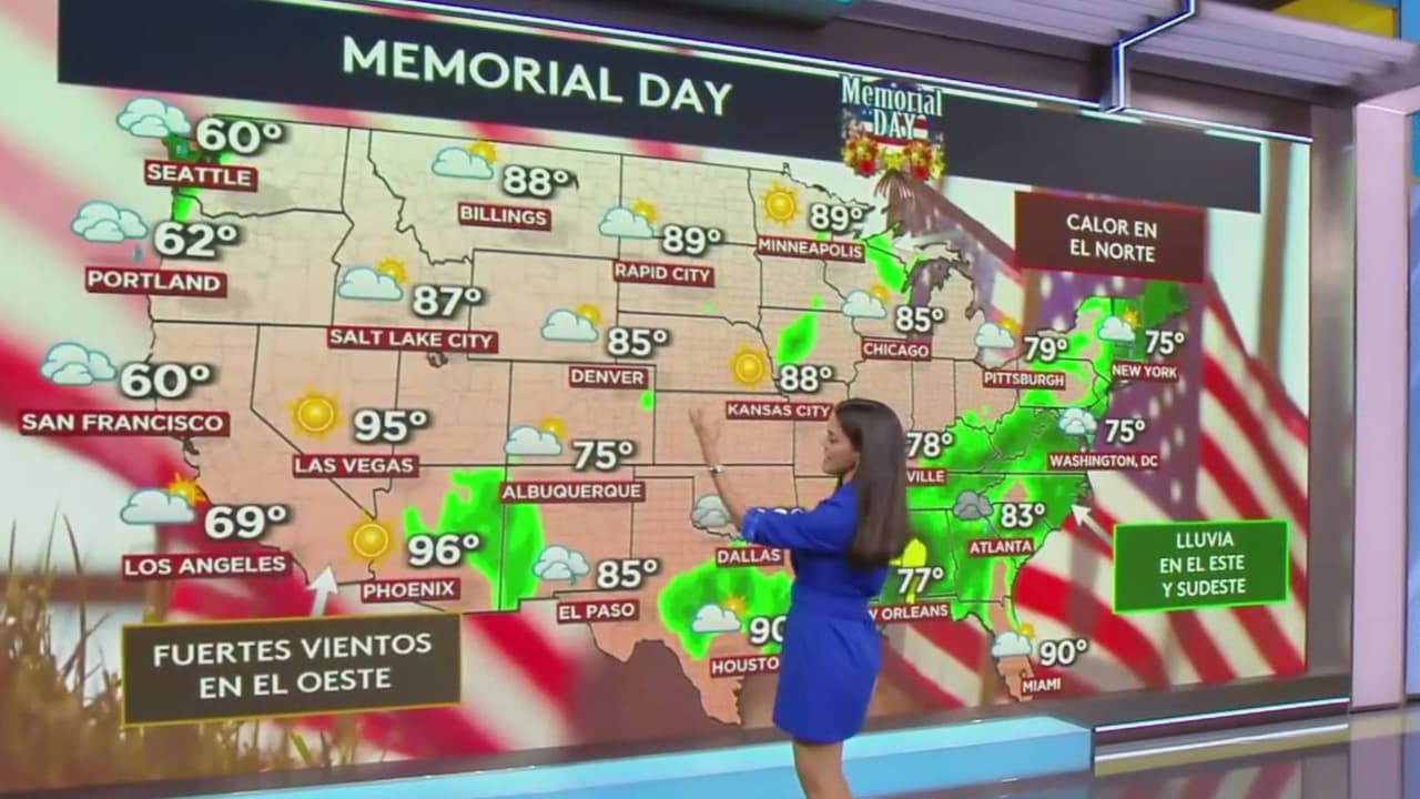 Pronóstico del tiempo en EEUU hoy lunes 25 de mayo 2026: Clima inestable amenaza los viajes del fin de semana festivo