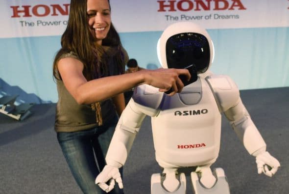 Acá con una periodista que aprovechó para tomarse una "selfie".