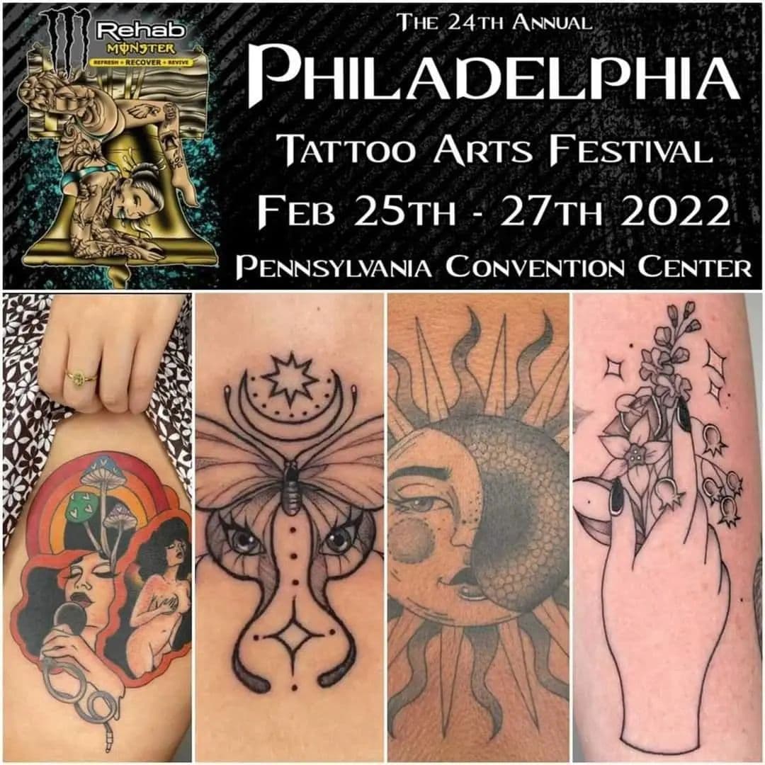 <b><a href="https://villainarts.com/tattoo-conventions-villain-arts/philadelphia-tattoo-arts-convention/artists-vendors-attending/" target="_blank">Philadelphia Tattoo Arts Festival at the Pennsylvania Convention Center (25 al 27 de febrero)</a></b>: Artistas del tatuaje de renombre local y nacional se reúnen en el Centro de Convenciones de Pensilvania para un fin de semana de entintado y entretenimiento en el Festival del Tatuaje de Filadelfia. Echa un vistazo a los artistas asistentes, programa una cita y, si te atreves a hacerte uno, luego disfruta de tu nueva obra de arte corporal.