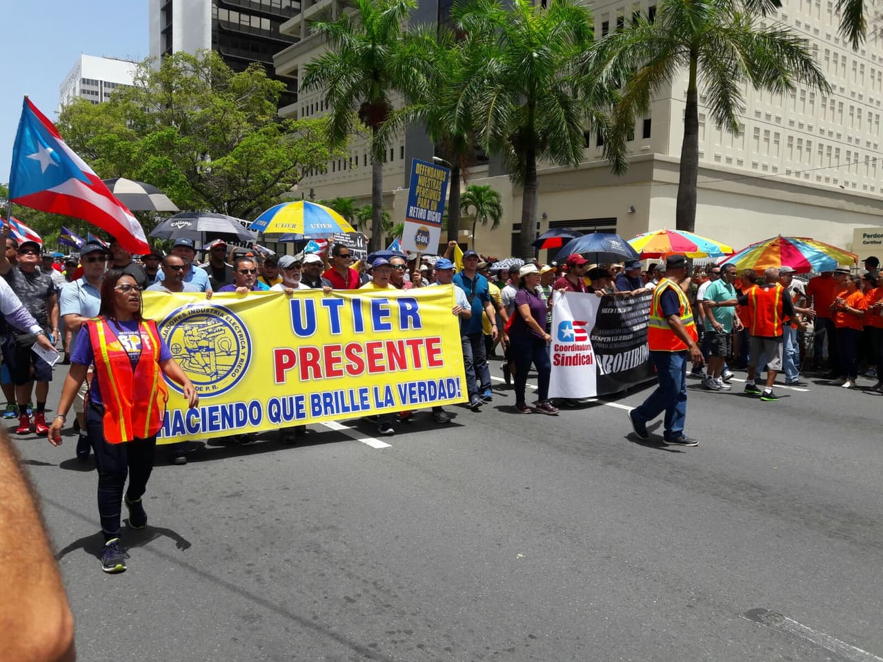 Marcha contra las medidas de austeridad en Puerto Rico.