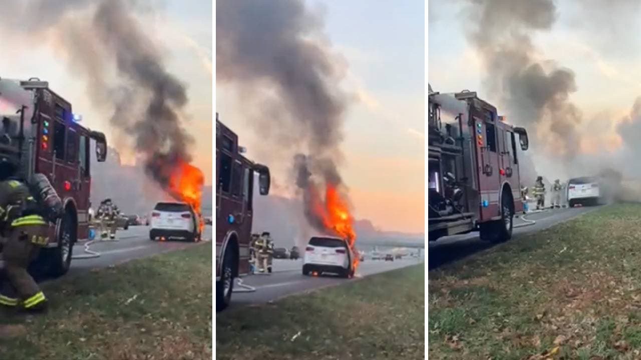 La camioneta de Christina Pastor se incendió en plena carretera.