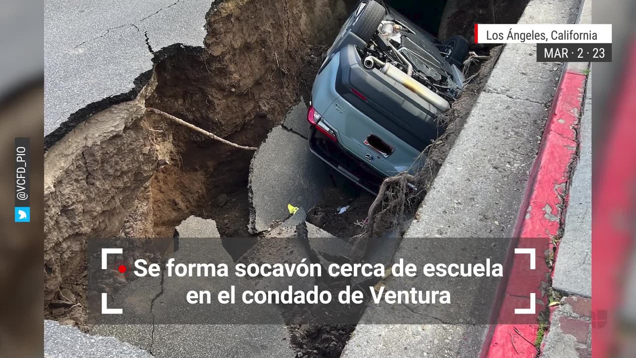 Se forma socavón cerca de escuela en el condado de Ventura