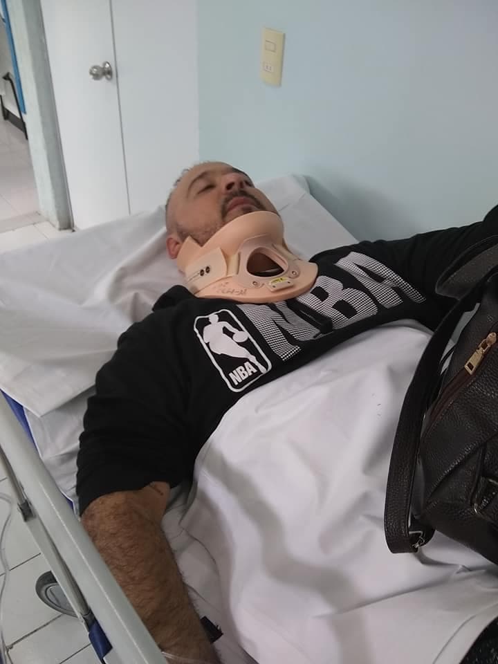 César Peña tuvo un esguince cervical.