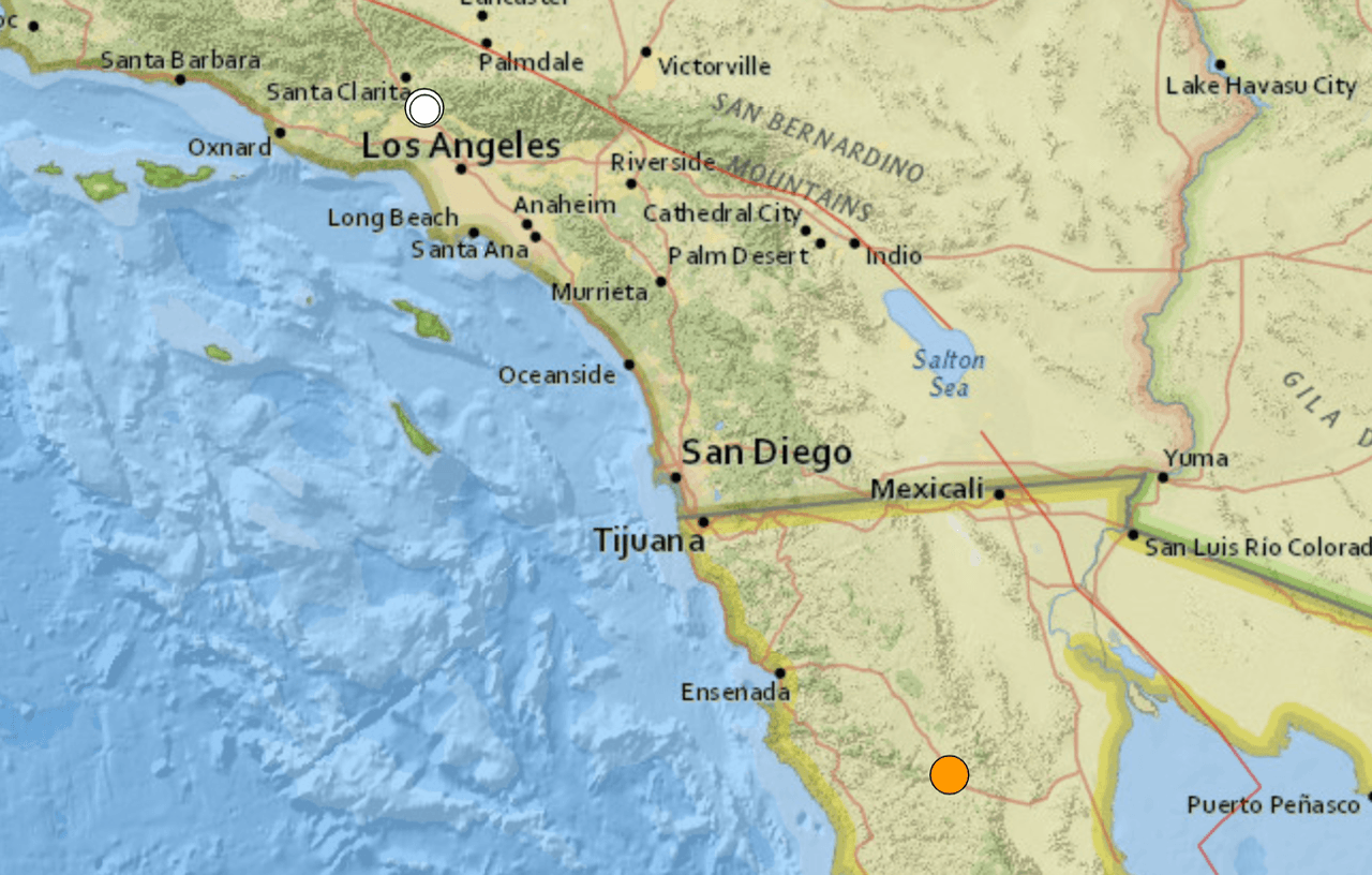 USGS reporta una serie de sismos que sacuden a Baja California y se sienten en San Diego 