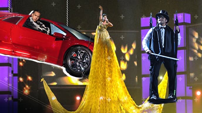 El increíble momento en que Nacho se quedó en el aire y otros que 'volaron' en Premio Lo Nuestro