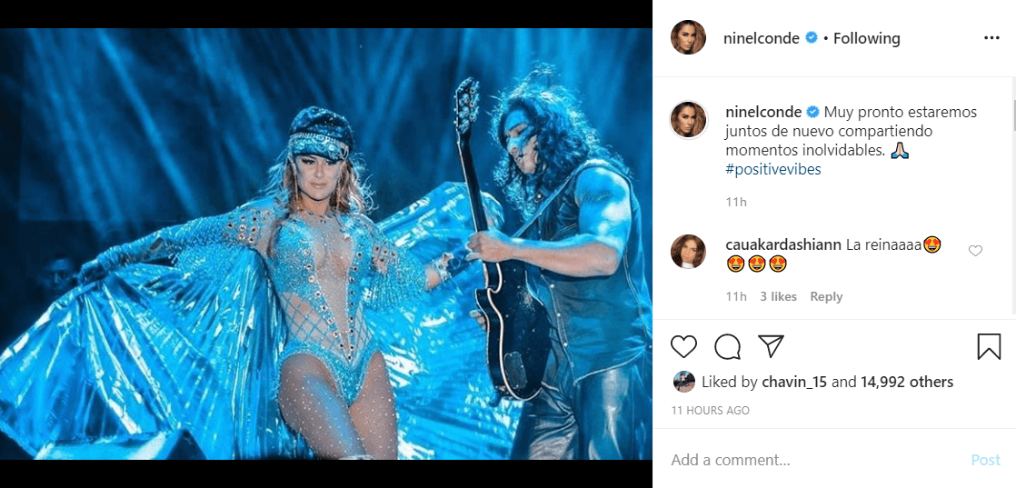 Posteriormente publicó otra imagen, en ella se lee el mensaje: "Muy pronto estaremos juntos de nuevo compartiendo momentos inolvidables #positivevibes".