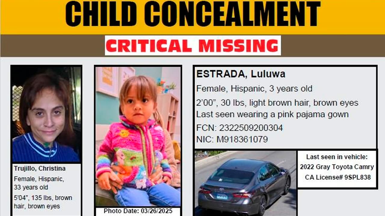 Luluwa Estrada, de 3 años, desapareció el 25 de marzo en la ciudad de Paramount.