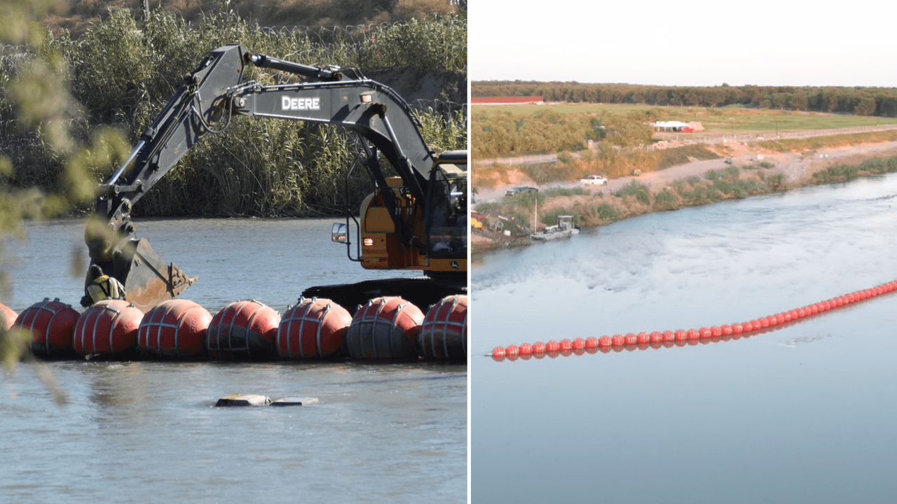 Mueven boyas del Río Bravo en Texas tras revelarse que invadían territorio de México