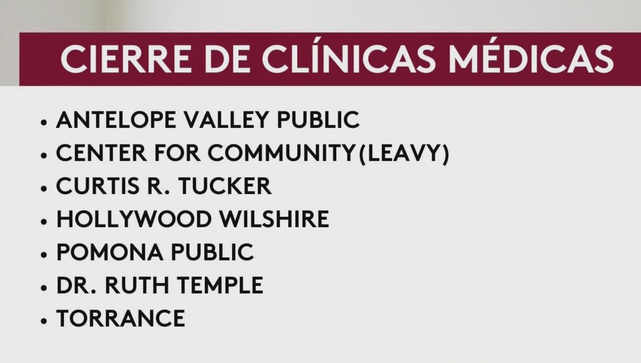 Clínicas de salud públicas cerrarán en el condado de Los Ángeles