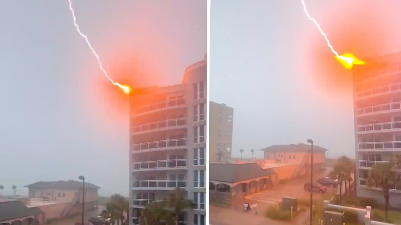 Captan un rayo al caer sobre un edificio en Florida; te explicamos por qué ocurre este fenómeno