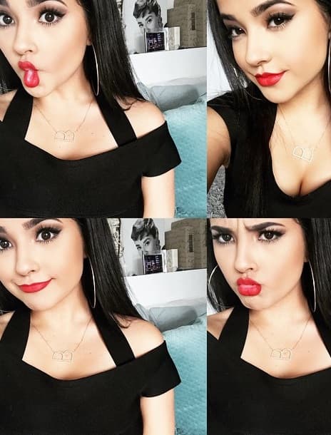 Hablando de galanes no pueden quedar fuera las mujeres guapas, como Becky G, que le fascina mandar besitos y hacer gestos en redes sociales.