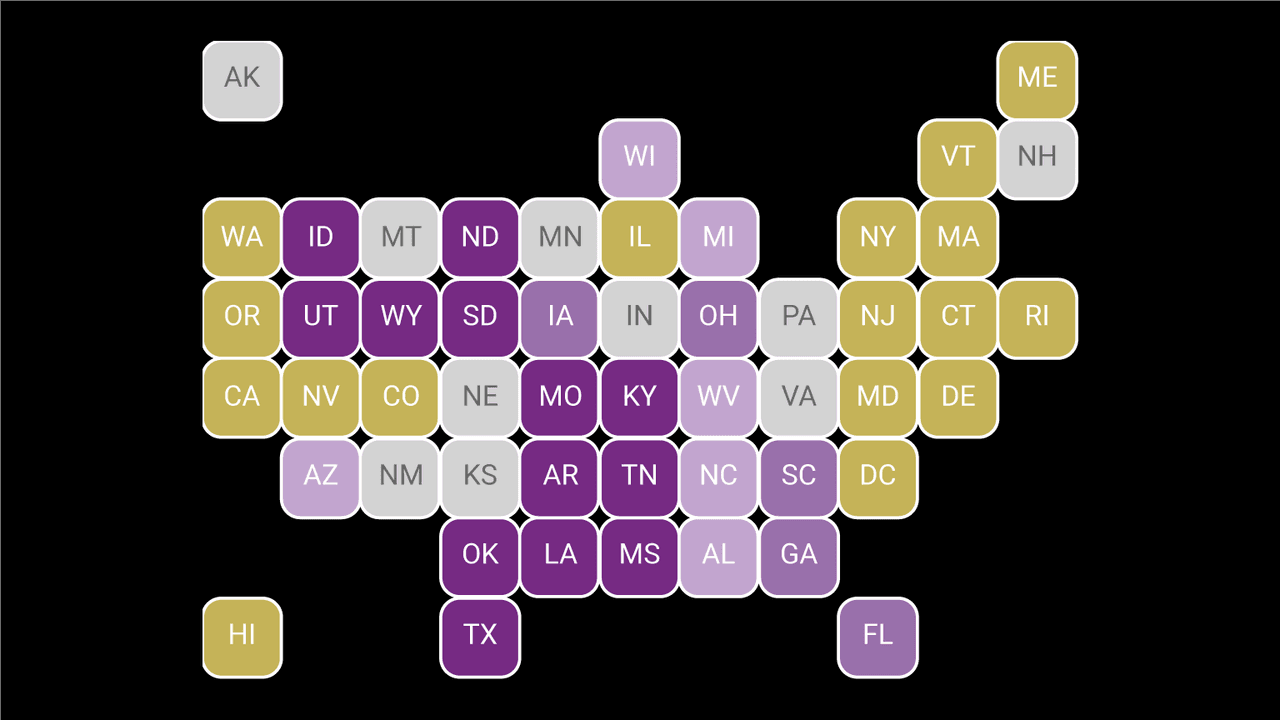 Mapa: en estos estados quedaría prohibido el aborto si la Corte Suprema anula el fallo de Roe vs. Wade