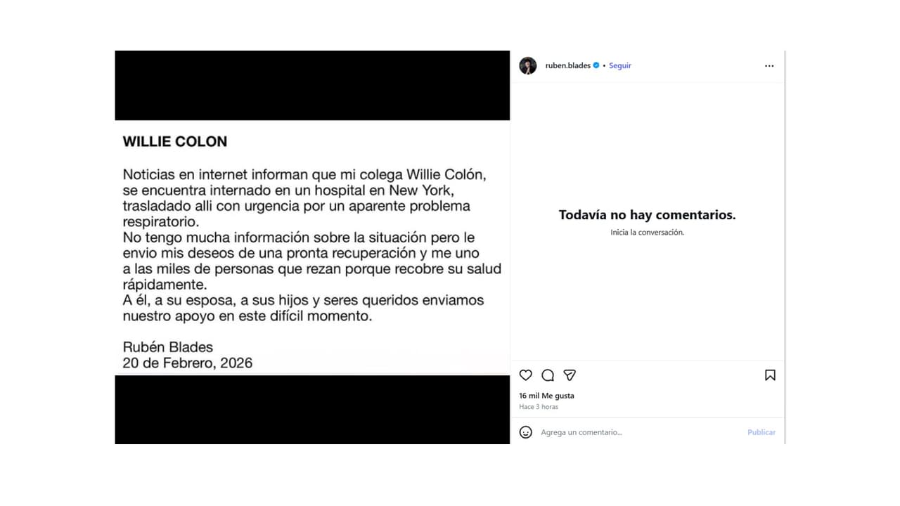 El cantante Rubén Blades manifestó su apoyo a la familia de Willie Colón.