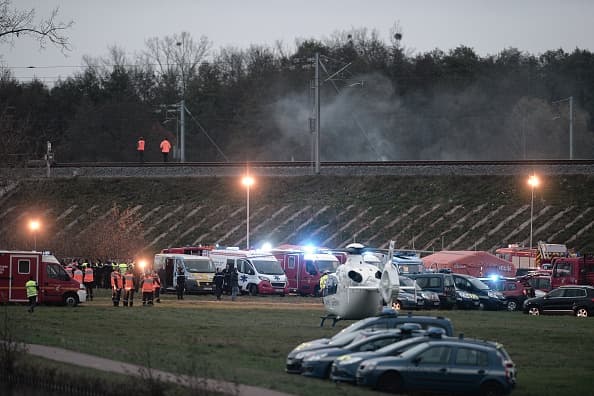 Movilización tras el descarrilamiento.
