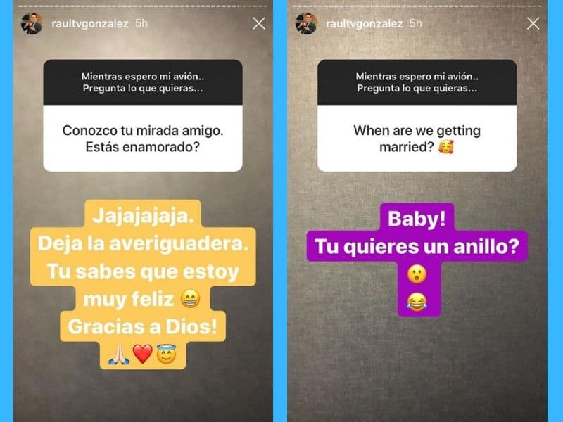 Las preguntas sobre el amor también tuvieron lugar y el conductor usó los emoticones para expresar sus sentimientos.