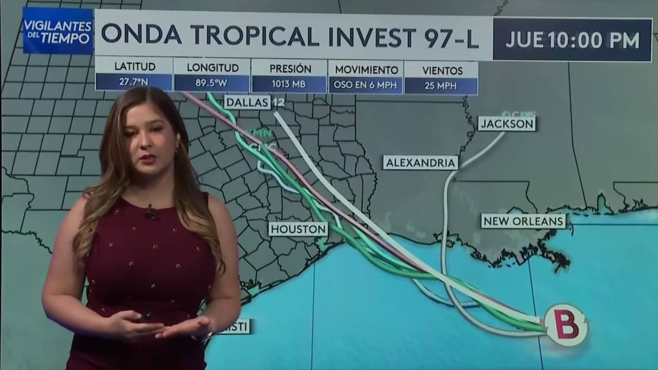 Fuertes lluvias y riesgo de inundaciones en Texas por el sistema Invest 97L