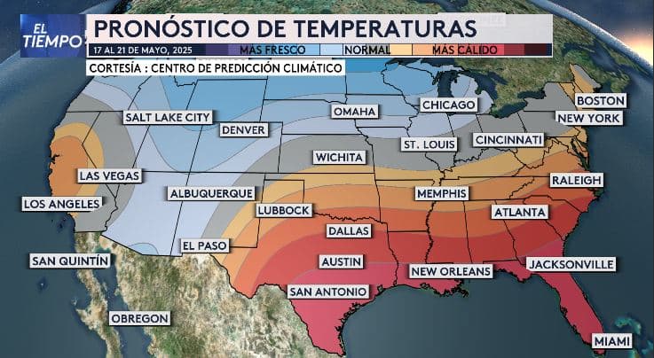 <h3 class="cms-H3-H3">¿Qué temperaturas se esperan? </h3>
<br>
<b>El martes 13 de mayo podríamos alcanzar los 96 °F</b>, superando el récord anterior de 95 grados registrado en esa fecha. Pero eso no es todo. Los modelos meteorológicos sugieren que
<b>a mitad de semana podríamos rozar o alcanzar los primeros tres dígitos del año, es decir, los 100 °F</b>. Esto representa un adelanto inusual de la temporada de calor extremo en la región. Según los registros, la última vez que el norte de Texas llegó tan temprano a los 100 °F fue
<b>el 6 de abril de 2006.</b> En promedio, los primeros días con temperaturas en los tres dígitos se dan alrededor del 1 de julio.