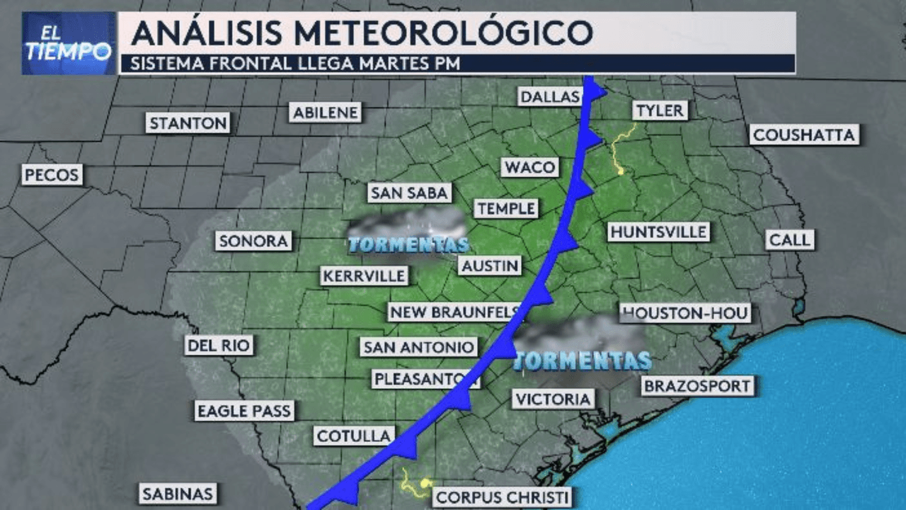 El frente frío llegará el martes por la tarde a la región.