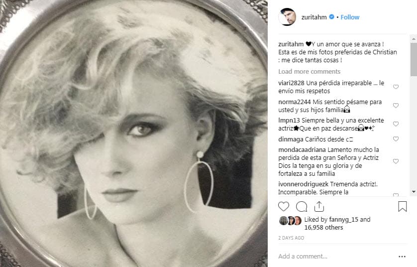 Este fue el último mensaje que Humberto Zurita le dedicó a Christian Bach el 27 de febrero, a tan solo un día del lamentable fallecimiento de la actriz.