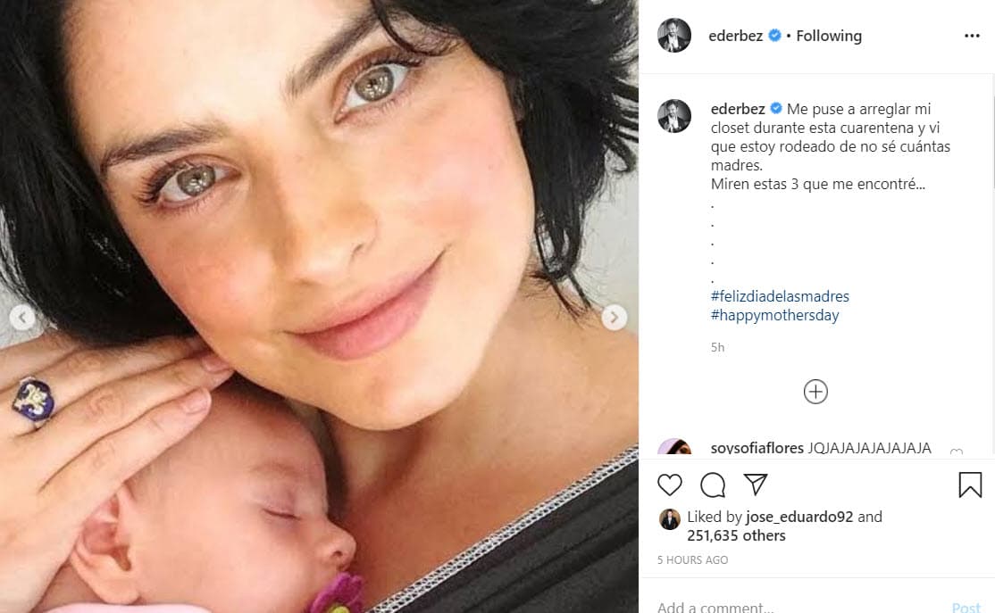Por último, compartió esta foto de 
<b><a href="https://www.univision.com/temas/aislinn-derbez" target="_blank">Aislinn Derbez</a></b>, hija mayor del comediante, junto con Kailani, hasta ahora su única nieta. 
<br>