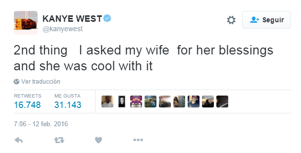 "Segundo. Yo le pedí a mi esposa su bendición para publicarlo y ella dijo que estaba bien con el tema".