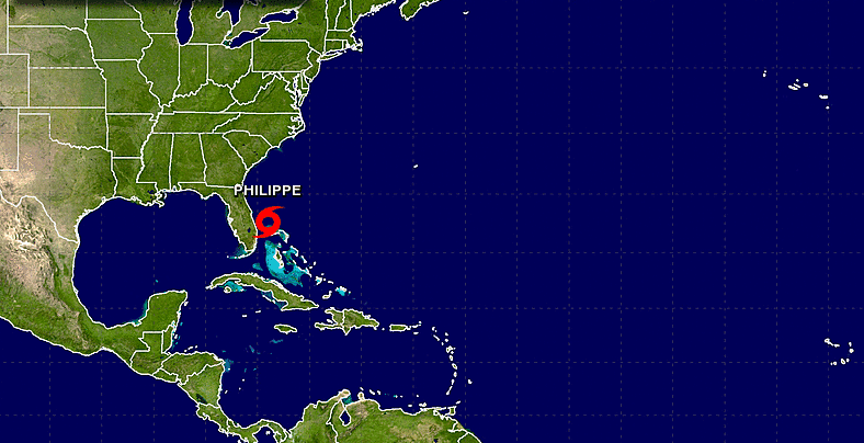 La tormenta tropical Philippe se aleja rápidamente de Florida y se dirige hacia las Bahamas