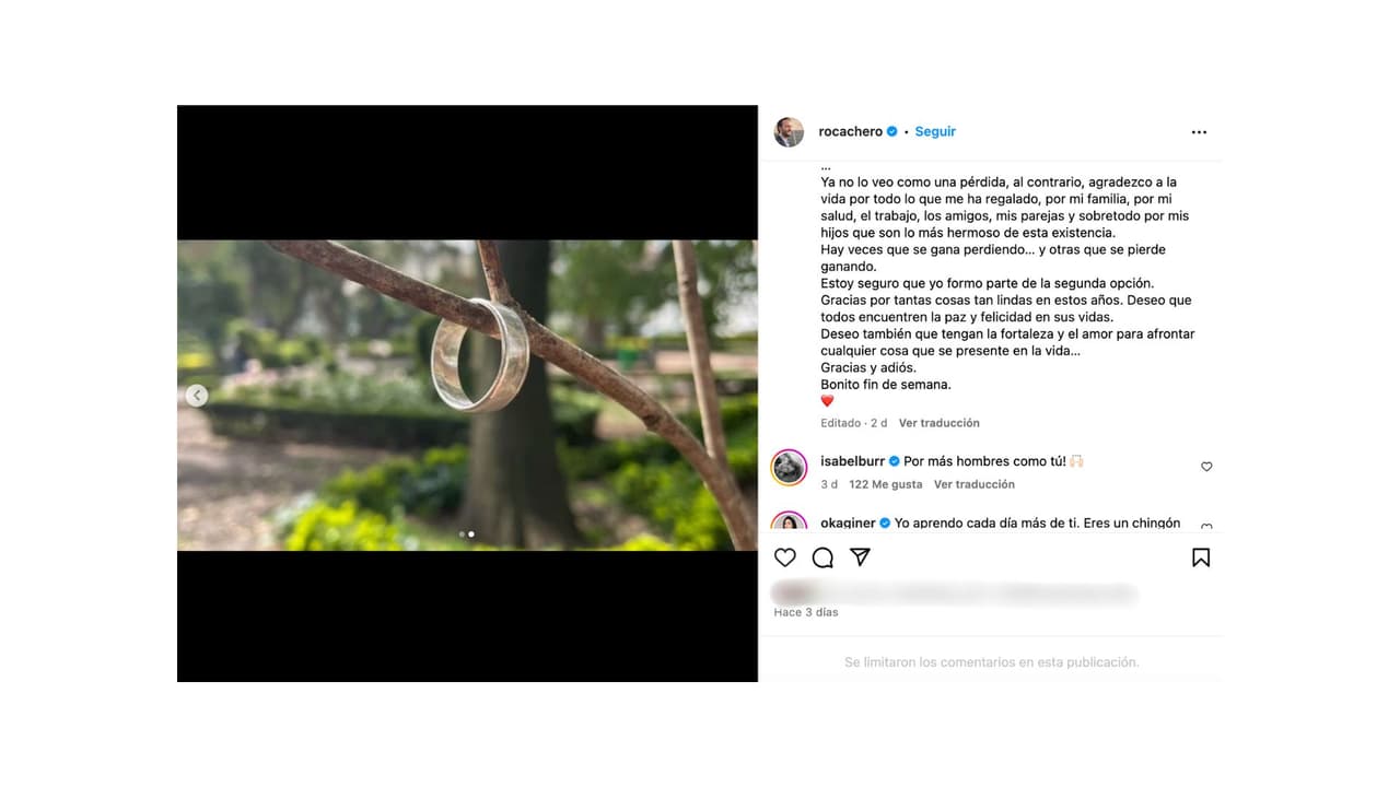 Rodrigo Cachero anunció su divorcio en septiembre de 2023.