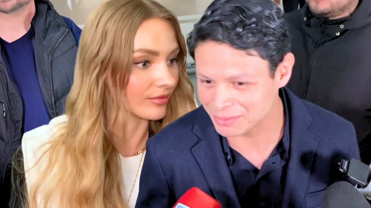 Entre 'regaños' y aclaraciones: Irina Baeva y Giovanni Medina enfrentan a la prensa en el aeropuerto