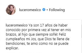 Han pasado 17 años desde la llegada del primogénito de una de las parejas más queridas del espectáculo y fue con este mensaje que la cantante felicitó a su hijo en su cumpleaños.