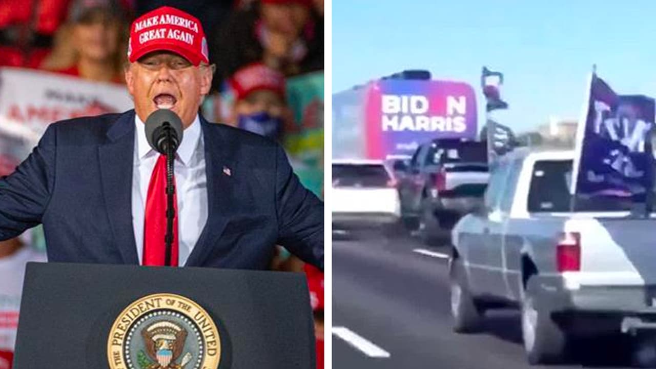 Trump cuestiona investigación del FBI sobre incidente de sus simpatizantes con autobús de Biden en Texas