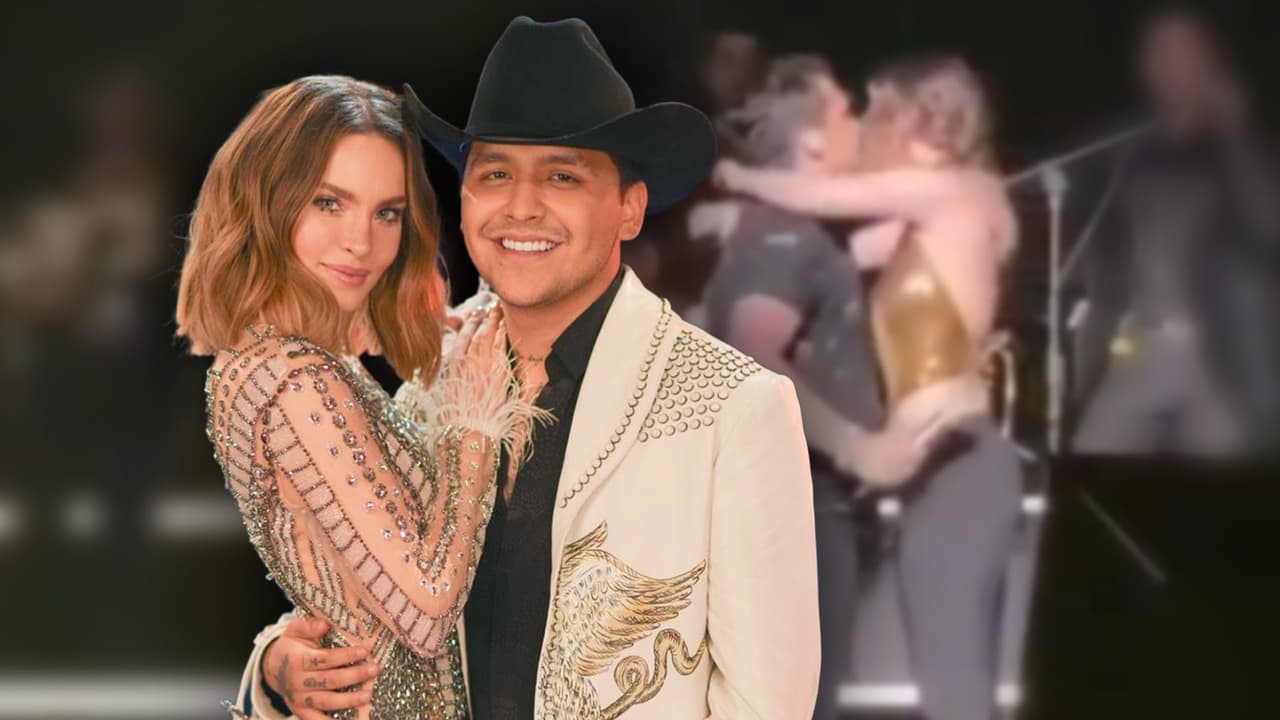 Con un beso en pleno concierto, Belinda y Christian Nodal acaban con los rumores de su ruptura
