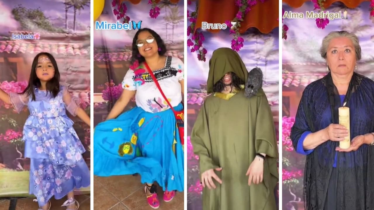 familia mexicana se disfraza de Encanto