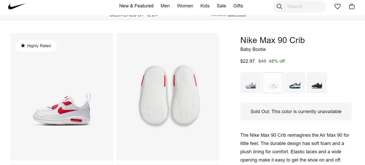 Actualmente, en la tienda en línea los tenis tienen un precio de 23 dólares, pero no están disponibles en la combinación de colores blanco y rojo.
<br>