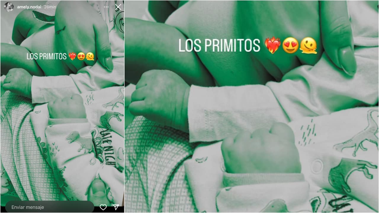 Esta es la foto del encuentro entre la bebé de Christian Nodal y el de su hermana Amely.