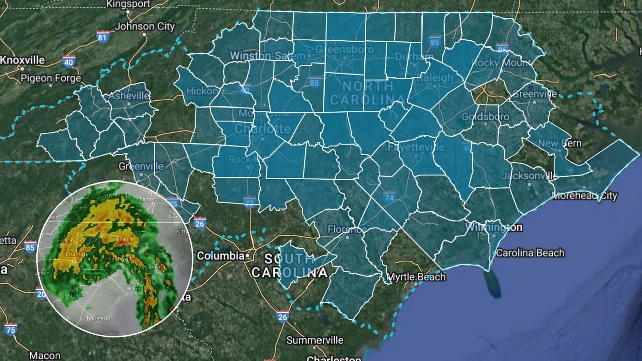 La tormenta Debby deja sin electricidad a más de 100,000 usuarios en Carolina del Norte